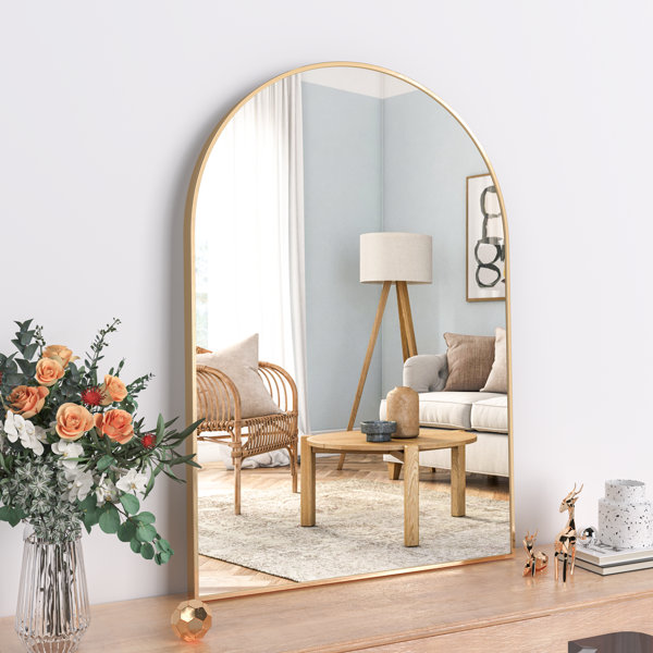 Ebern Designs Heymirro Wall Mounted Modern Decor Arched Mirror